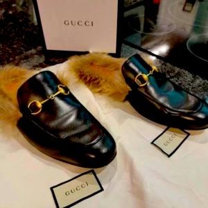 Gucci Men’s Authentic Princeton Fur Lined Slippers Size 10